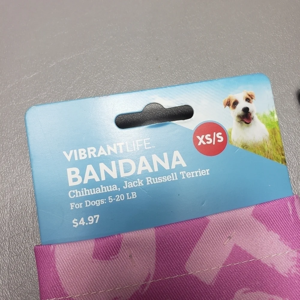 New vibrant life dog hearts bandana bundle of 2 size XS/S 5-20 lbs